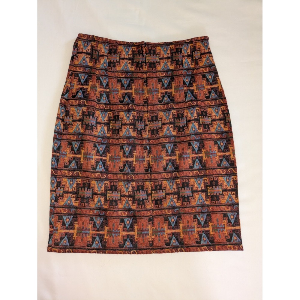 The Limited Tapestry Pencil Skirt Size 4 Southwestern Aztec Woven Italy 90s Y2K - Picture 2 of 8
